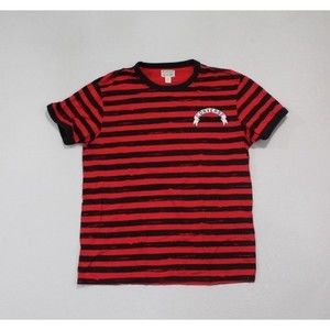 Converse All Stars Men Tee Shirt Red Black Striped Size Large